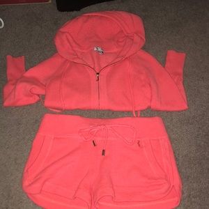 Juicy Couture sweater and shorts